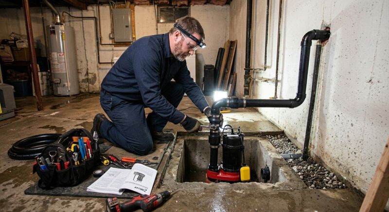 Basement Drainage Installation in Warwick, RI